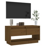 VidaXL Tv-meubel 74x34x40 cm massief grenenhout honingbruin