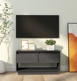 VidaXL Tv-meubel 74x34x40 cm massief grenenhout grijs