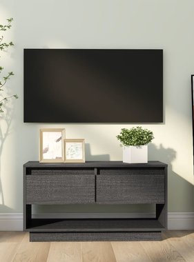 VidaXL Tv-meubel 74x34x40 cm massief grenenhout grijs