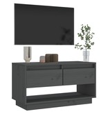 VidaXL Tv-meubel 74x34x40 cm massief grenenhout grijs