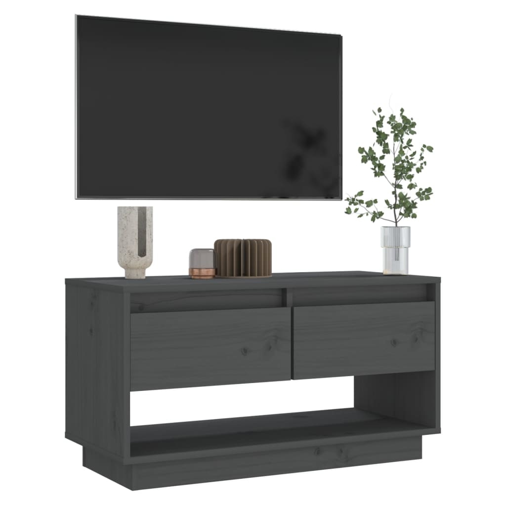 VidaXL Tv-meubel 74x34x40 cm massief grenenhout grijs