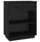 VidaXL Wandkast 60x34x75 cm massief grenenhout zwart