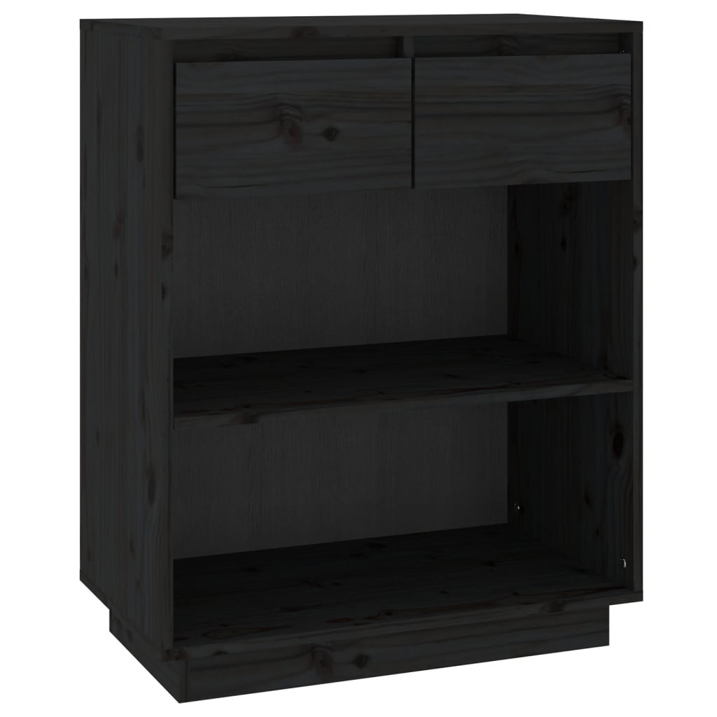 VidaXL Wandkast 60x34x75 cm massief grenenhout zwart