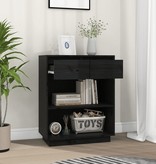 VidaXL Wandkast 60x34x75 cm massief grenenhout zwart
