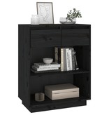 VidaXL Wandkast 60x34x75 cm massief grenenhout zwart