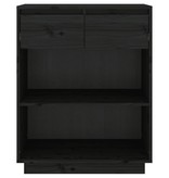 VidaXL Wandkast 60x34x75 cm massief grenenhout zwart