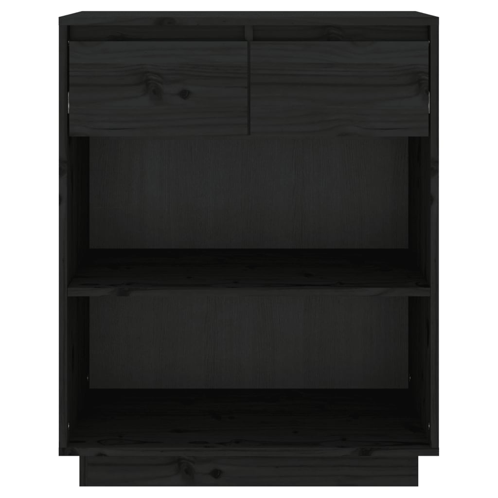 VidaXL Wandkast 60x34x75 cm massief grenenhout zwart