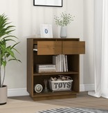 VidaXL Wandkast 60x34x75 cm massief grenenhout honingbruin