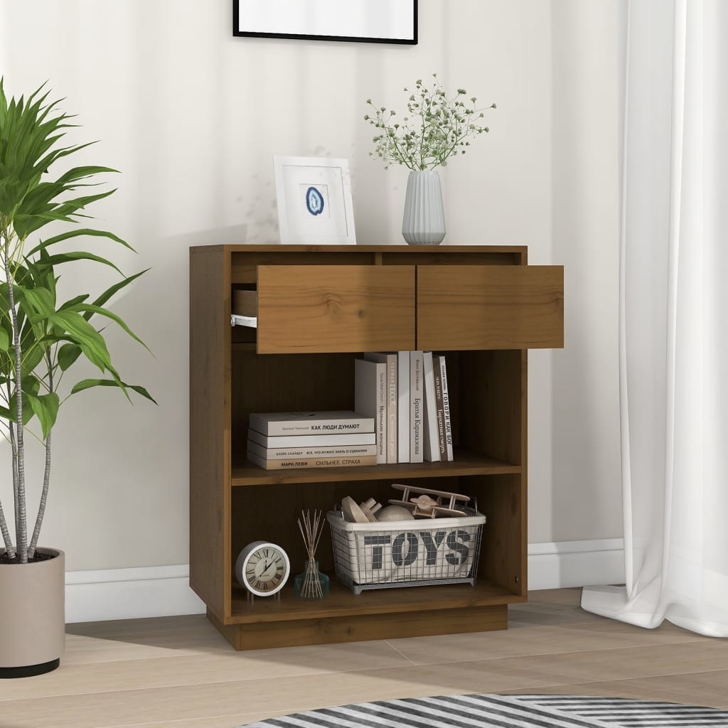 VidaXL Wandkast 60x34x75 cm massief grenenhout honingbruin