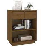 VidaXL Wandkast 60x34x75 cm massief grenenhout honingbruin