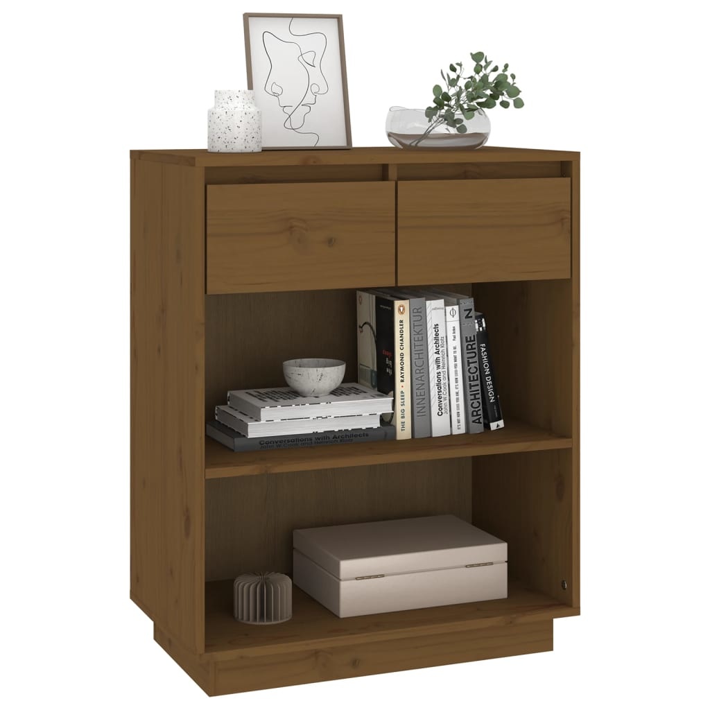 VidaXL Wandkast 60x34x75 cm massief grenenhout honingbruin