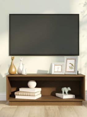VidaXL Tv-meubel 90x35x35 cm massief grenenhout honingbruin