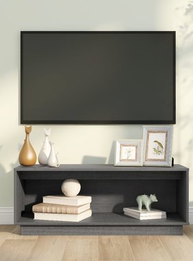 VidaXL Tv-meubel 90x35x35 cm massief grenenhout grijs