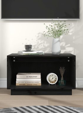 VidaXL Tv-meubel 60x35x35 cm massief grenenhout zwart