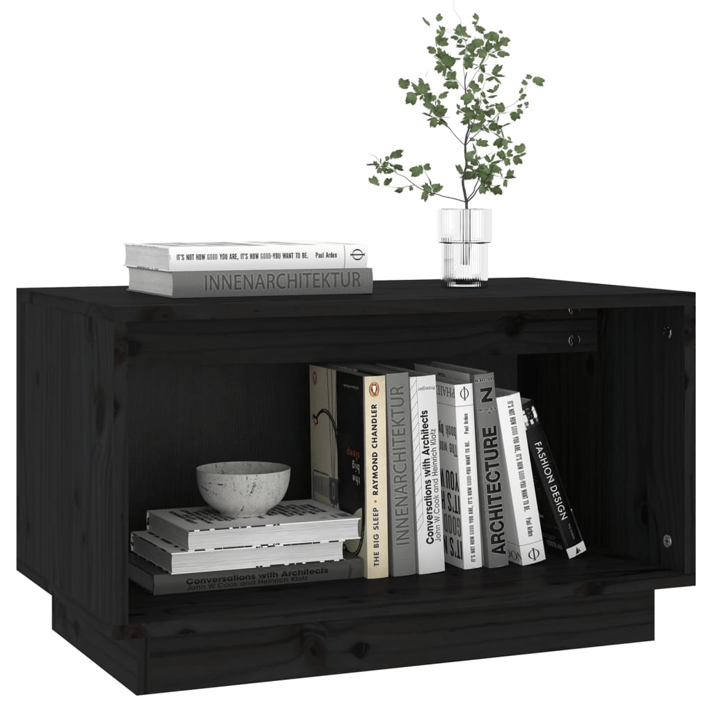 VidaXL Tv-meubel 60x35x35 cm massief grenenhout zwart