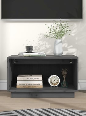 VidaXL Tv-meubel 60x35x35 cm massief grenenhout grijs