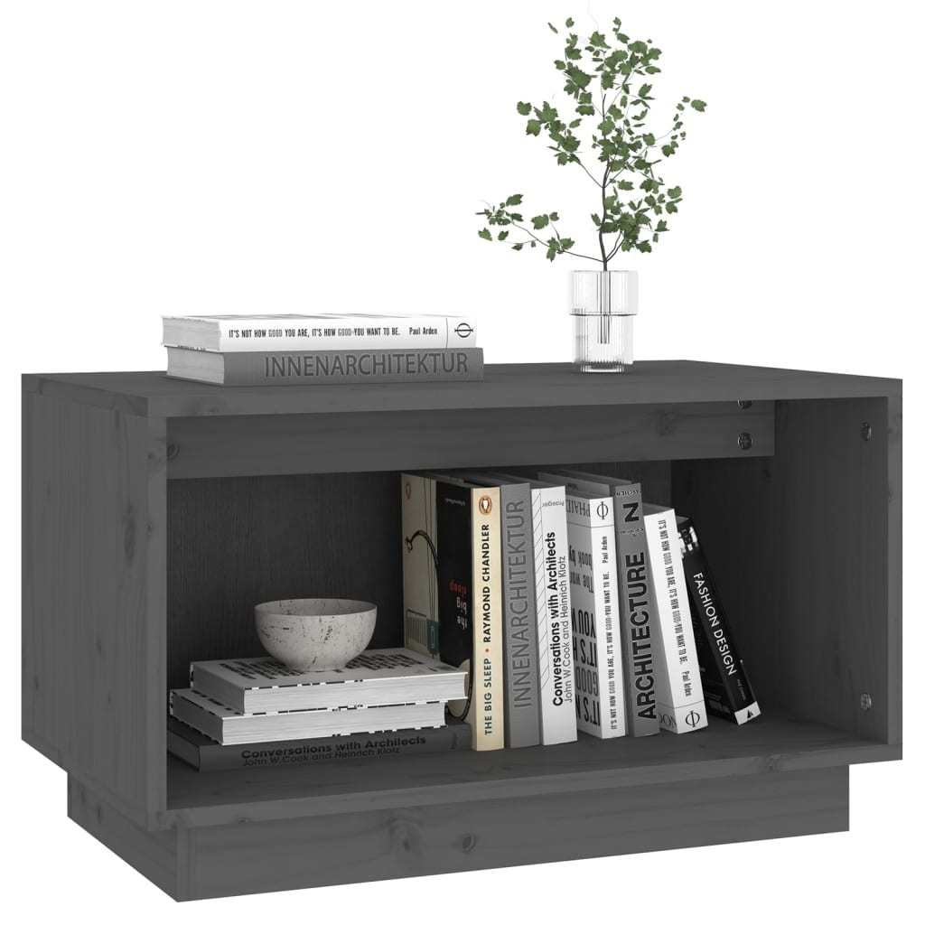 VidaXL Tv-meubel 60x35x35 cm massief grenenhout grijs