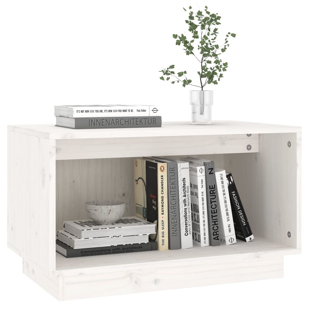 VidaXL Tv-meubel 60x35x35 cm massief grenenhout wit