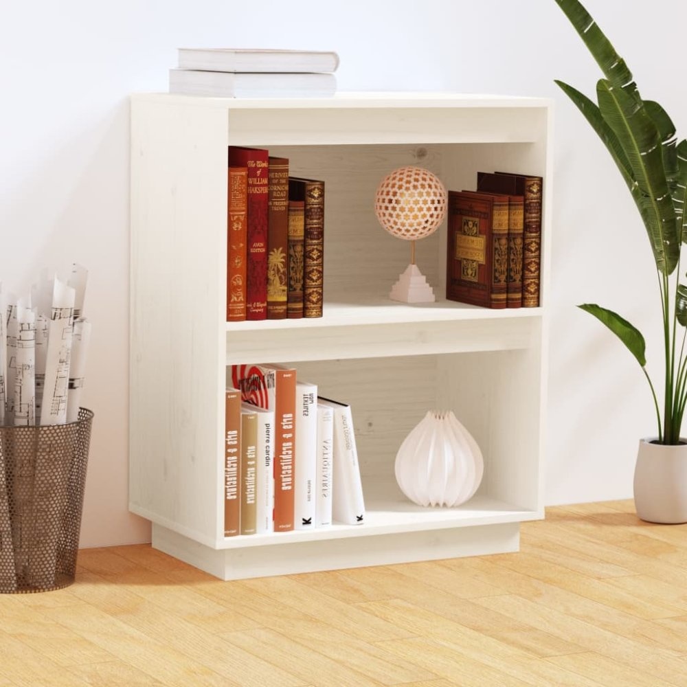 VidaXL Wandkast 60x34x75 cm massief grenenhout wit