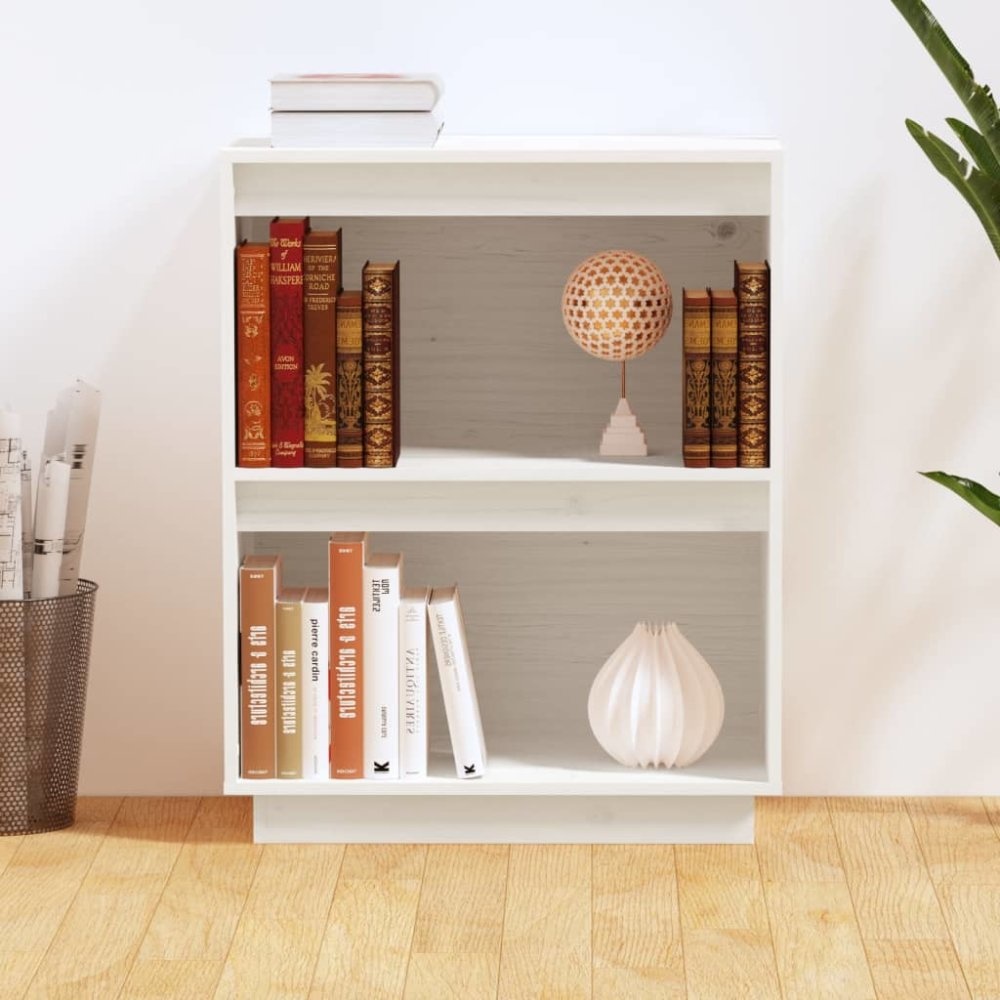 VidaXL Wandkast 60x34x75 cm massief grenenhout wit