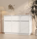 VidaXL Dressoir 110x34x75 cm massief grenenhout wit