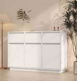 vidaXL Dressoir 110x34x75 cm massief grenenhout wit