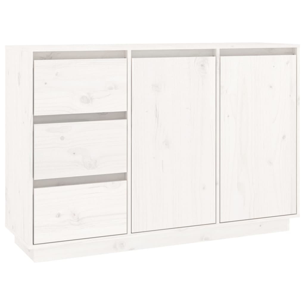 VidaXL Dressoir 111x34x75 cm massief grenenhout wit