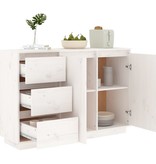 VidaXL Dressoir 111x34x75 cm massief grenenhout wit