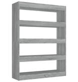 vidaXL Boekenkast/kamerscherm 100x30x135 cm grijs sonoma eikenkleurig