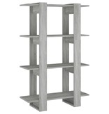 vidaXL Boekenkast/kamerscherm 80x30x123,5 cm grijs sonoma eikenkleurig