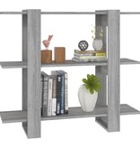 vidaXL Boekenkast/kamerscherm 100x30x87 cm grijs sonoma eikenkleurig