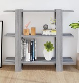 vidaXL Boekenkast/kamerscherm 100x30x87 cm grijs sonoma eikenkleurig