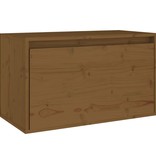 vidaXL Wandkast 60x30x35 cm massief grenenhout honingbruin