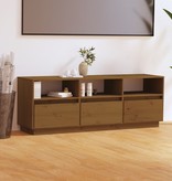 VidaXL Tv-meubel 140x37x50 cm massief grenenhout honingbruin
