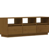 VidaXL Tv-meubel 140x37x50 cm massief grenenhout honingbruin