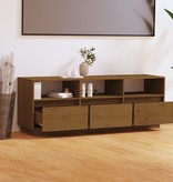 VidaXL Tv-meubel 140x37x50 cm massief grenenhout honingbruin
