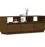 VidaXL Tv-meubel 140x37x50 cm massief grenenhout honingbruin