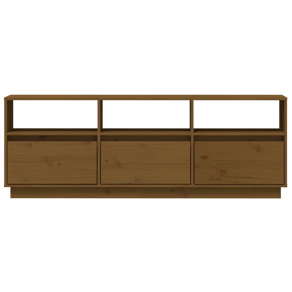 VidaXL Tv-meubel 140x37x50 cm massief grenenhout honingbruin