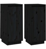 VidaXL Dressoirs 2 st 31,5x34x75 cm massief grenenhout zwart