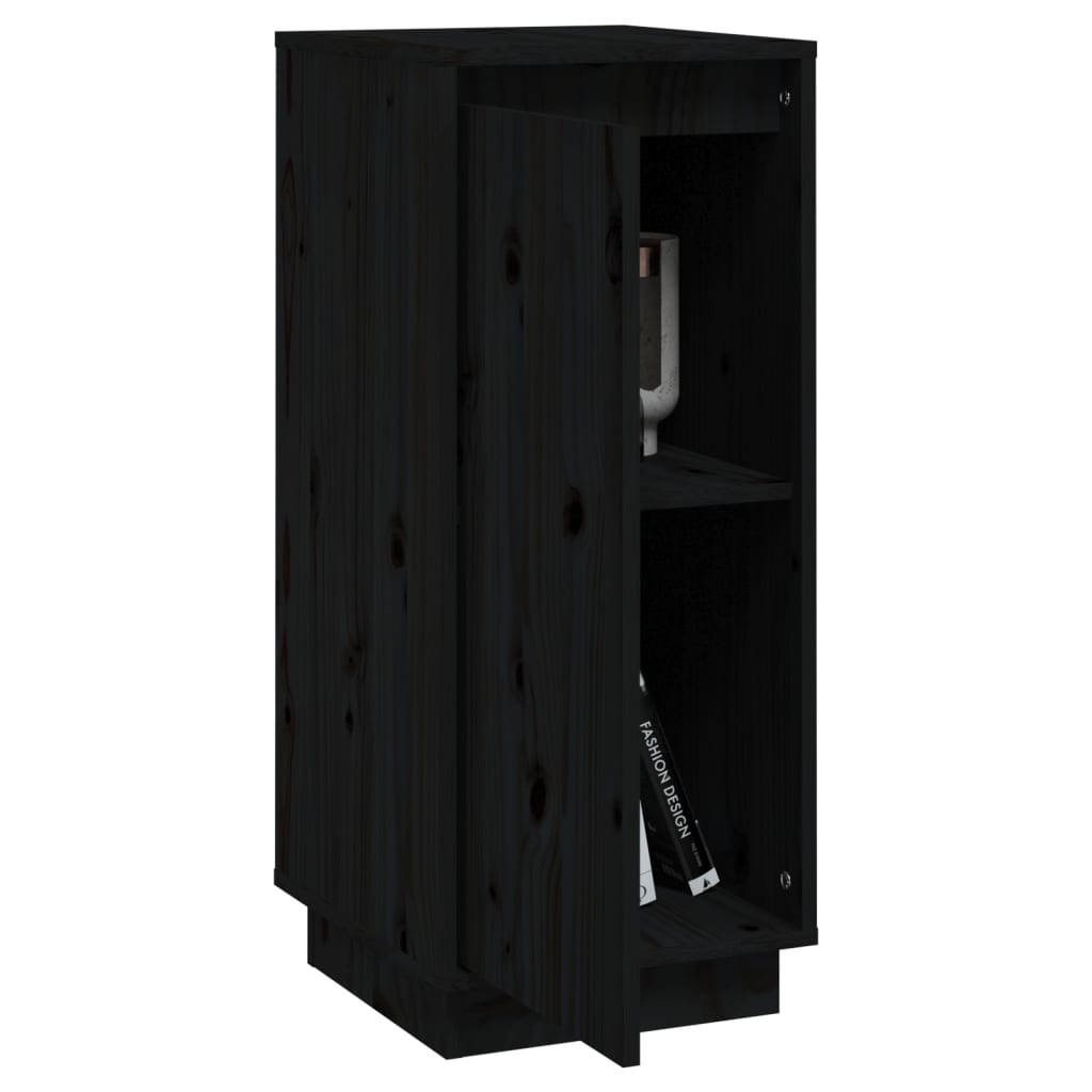 VidaXL Dressoirs 2 st 31,5x34x75 cm massief grenenhout zwart
