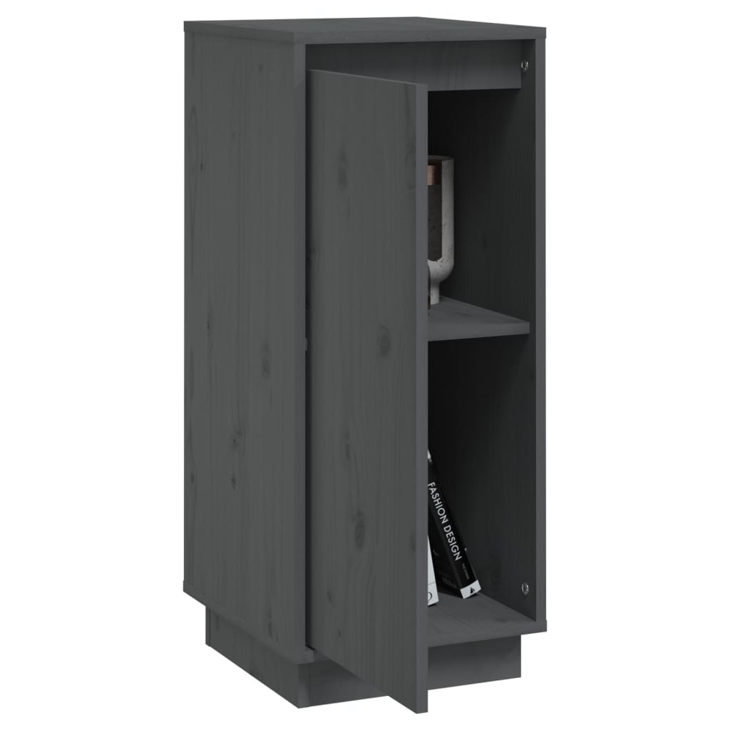 VidaXL Dressoirs 2 st 31,5x34x75 cm massief grenenhout grijs