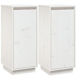 VidaXL Dressoirs 2 st 31,5x34x75 cm massief grenenhout wit