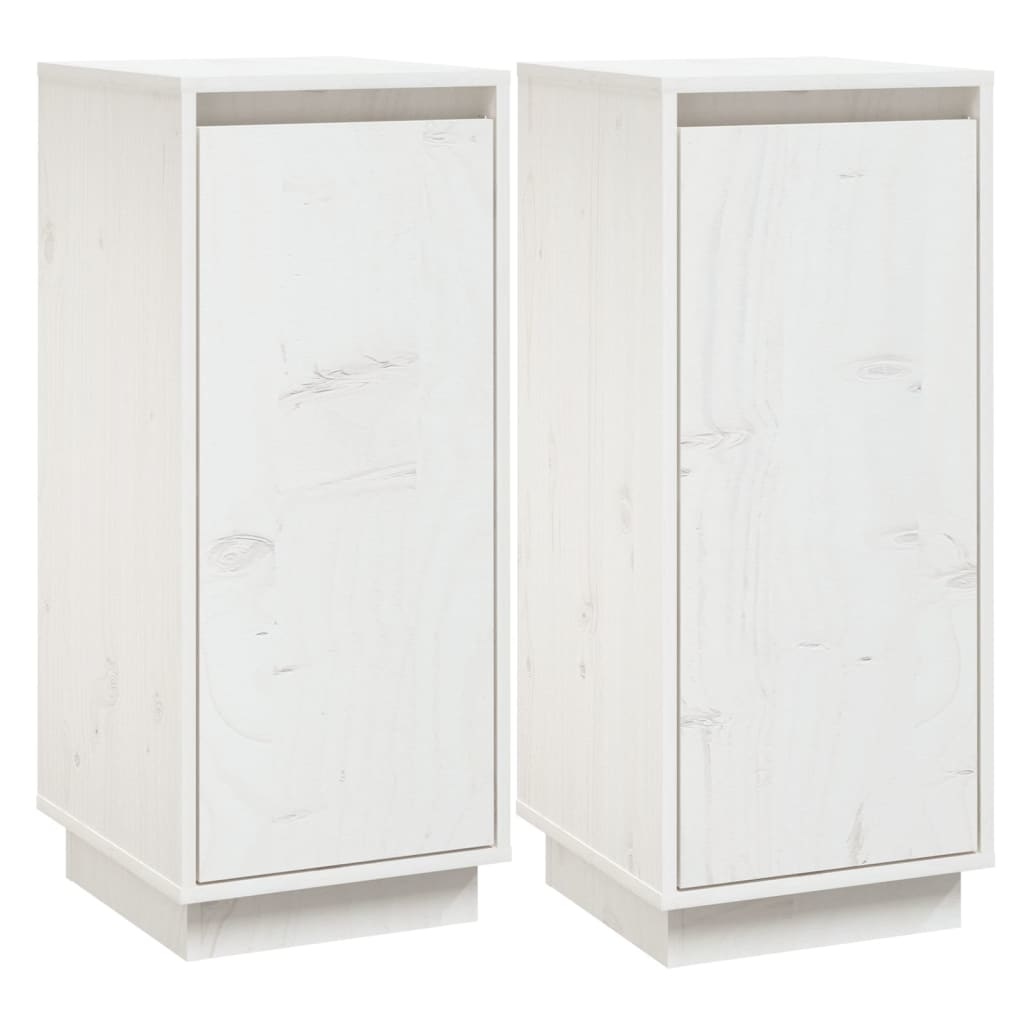 VidaXL Dressoirs 2 st 31,5x34x75 cm massief grenenhout wit