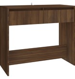 VidaXL Wandtafel 89x41x76,5 cm staal bruineikenkleurig