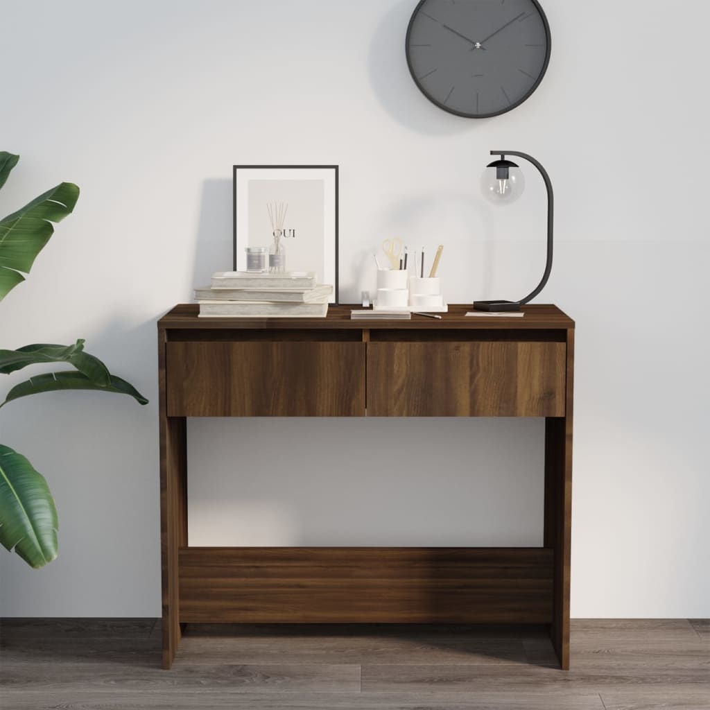 VidaXL Wandtafel 89x41x76,5 cm staal bruineikenkleurig
