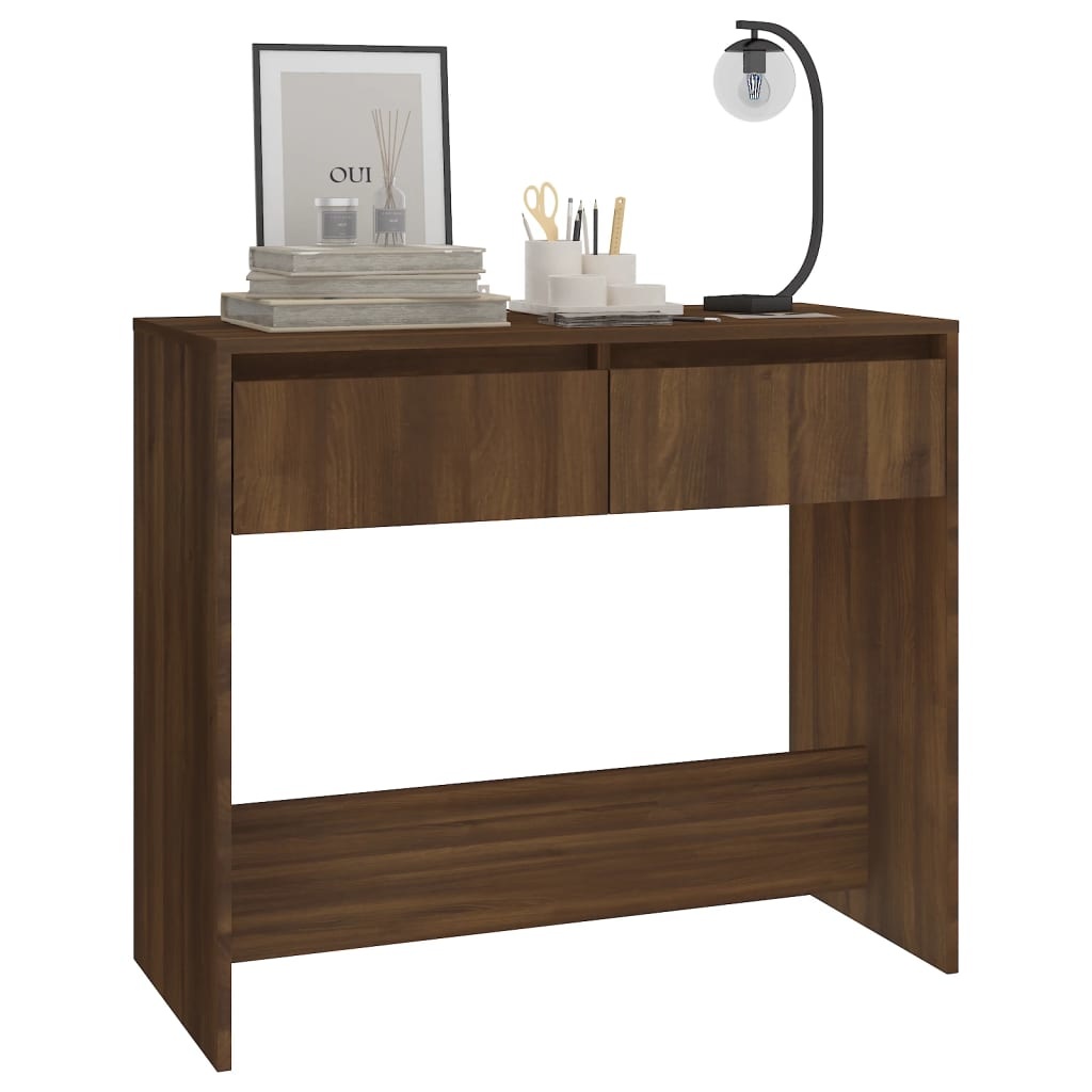 VidaXL Wandtafel 89x41x76,5 cm staal bruineikenkleurig