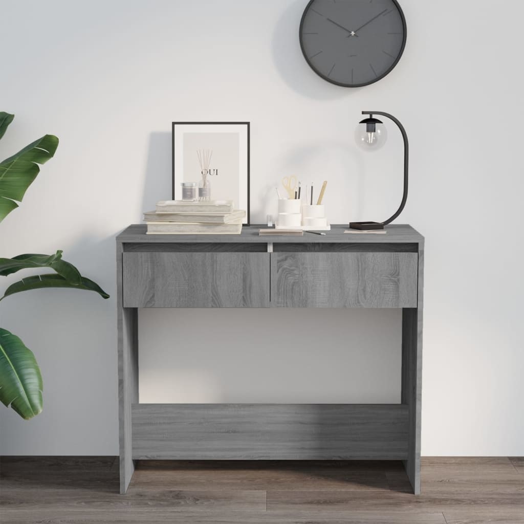 VidaXL Wandtafel 89x41x76,5 cm staal grijs sonoma eikenkleurig
