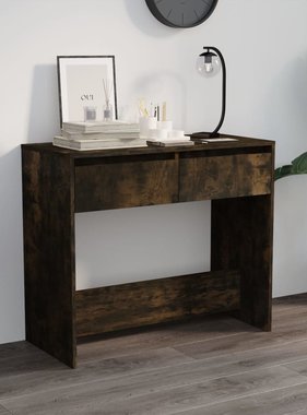 VidaXL Wandtafel 89x41x76,5 cm staal gerook eikenkleurig