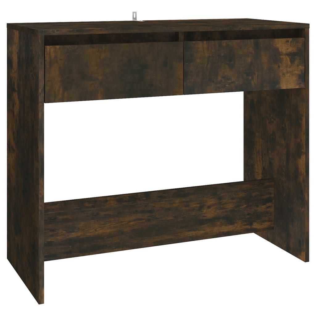 VidaXL Wandtafel 89x41x76,5 cm staal gerook eikenkleurig