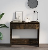 VidaXL Wandtafel 89x41x76,5 cm staal gerook eikenkleurig